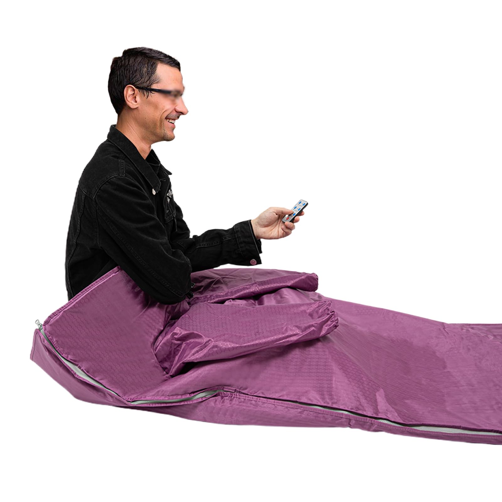 Infrared Sauna Blanket, 650W Sauna Blanket for Body Relaxation at Home, Portable Foldable Sauna Blanket with Sleeves & Remote Control, Adjustable 95-176℉, 30-60 Minutes (Purple)