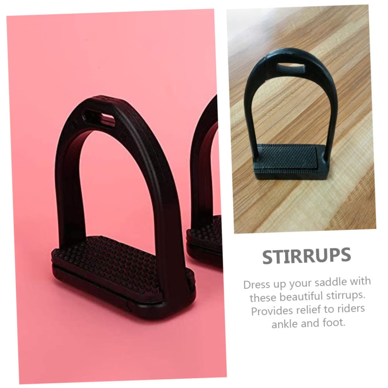 WOONEKY Professional Riding Stirrups Anti-Skid Features Wear-Resistant Horse Stirrups Pack