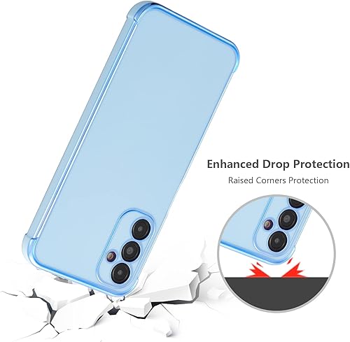 Miniatura 2 de RALEAVO Funda para Samsung Galaxy A14 5G de lujo, delgada, ligera, brillante, suave, a prueba de golpes, funda galvanizada, azul