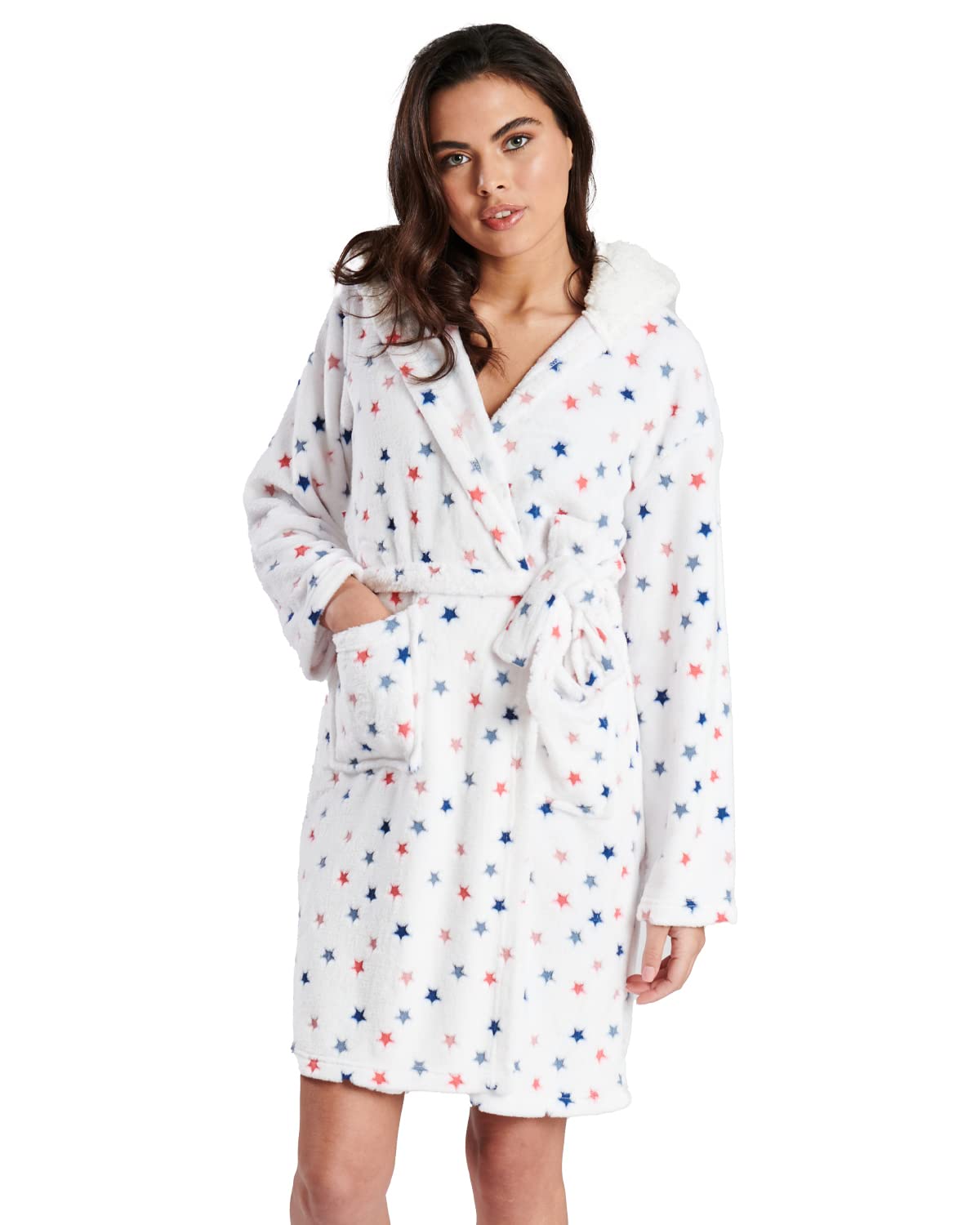 Undercover Women's Stars Star Print Dressing Gown 791176 White L