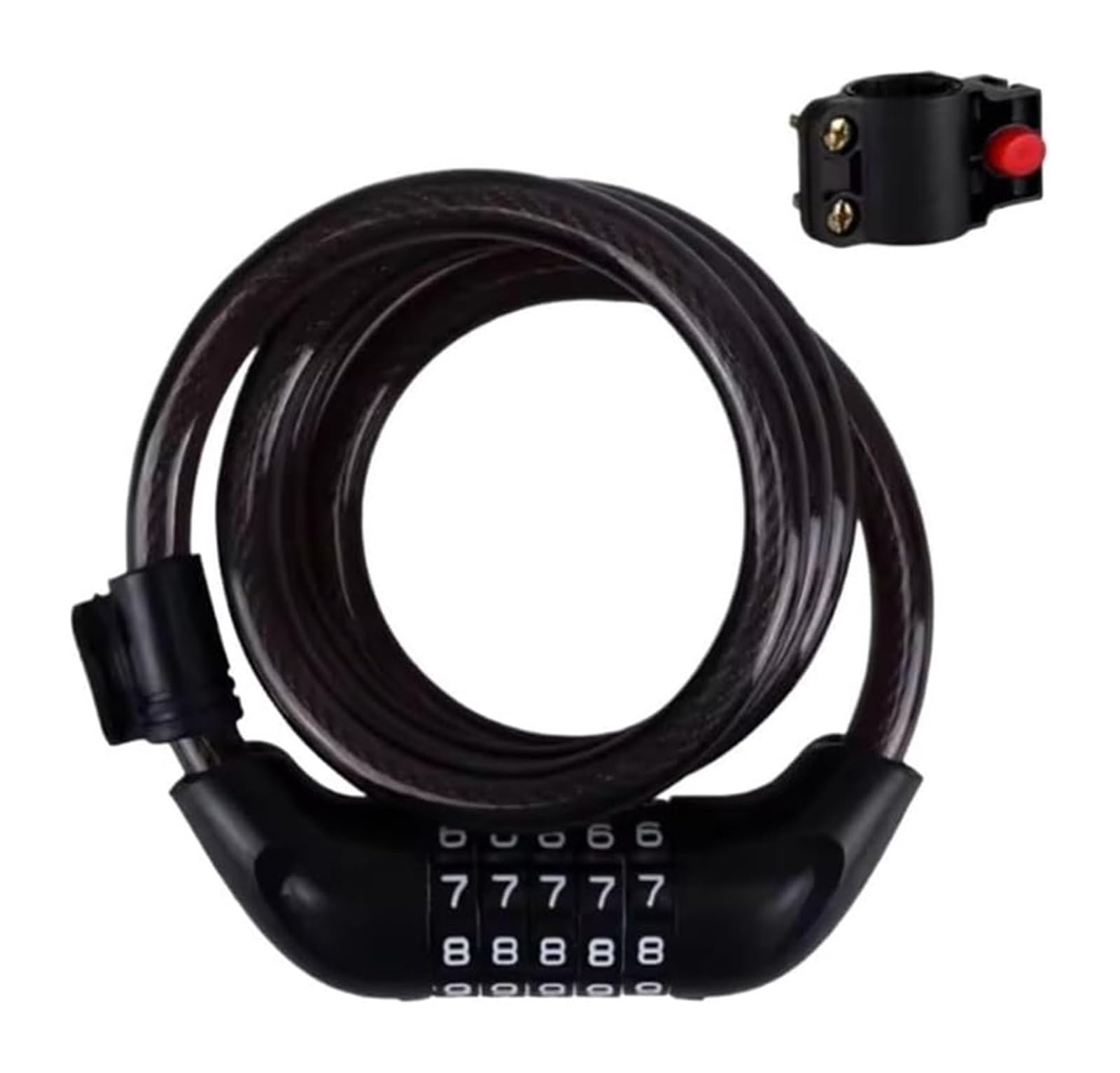Giveduno Black Bicycle Lock, Bicycle Cable Lock 5 Digit Code 1200X12mm Steel -Theft
