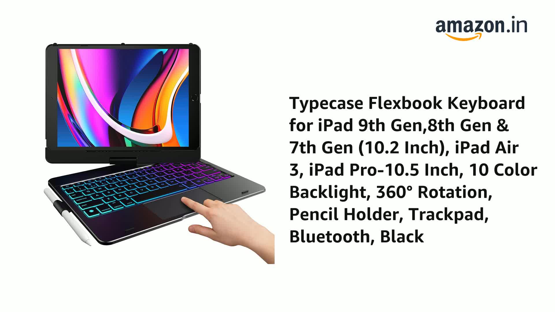 typecase Flexbook Keyboard for iPad 9th Gen,8th Gen & 7th Gen