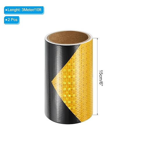 Miniatura 2 de PATIKIL Cinta reflectante, 6 pulgadas x 10 pies, impermeable, de alta visibilidad, advertencia, cinta adhesiva de seguridad, calcomanías