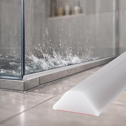 Risunpet Collapsible Shower Threshold Water Dam, Shower Door Water Dam Barrier, Dry and Wet Separation Door Dam Water Stop...