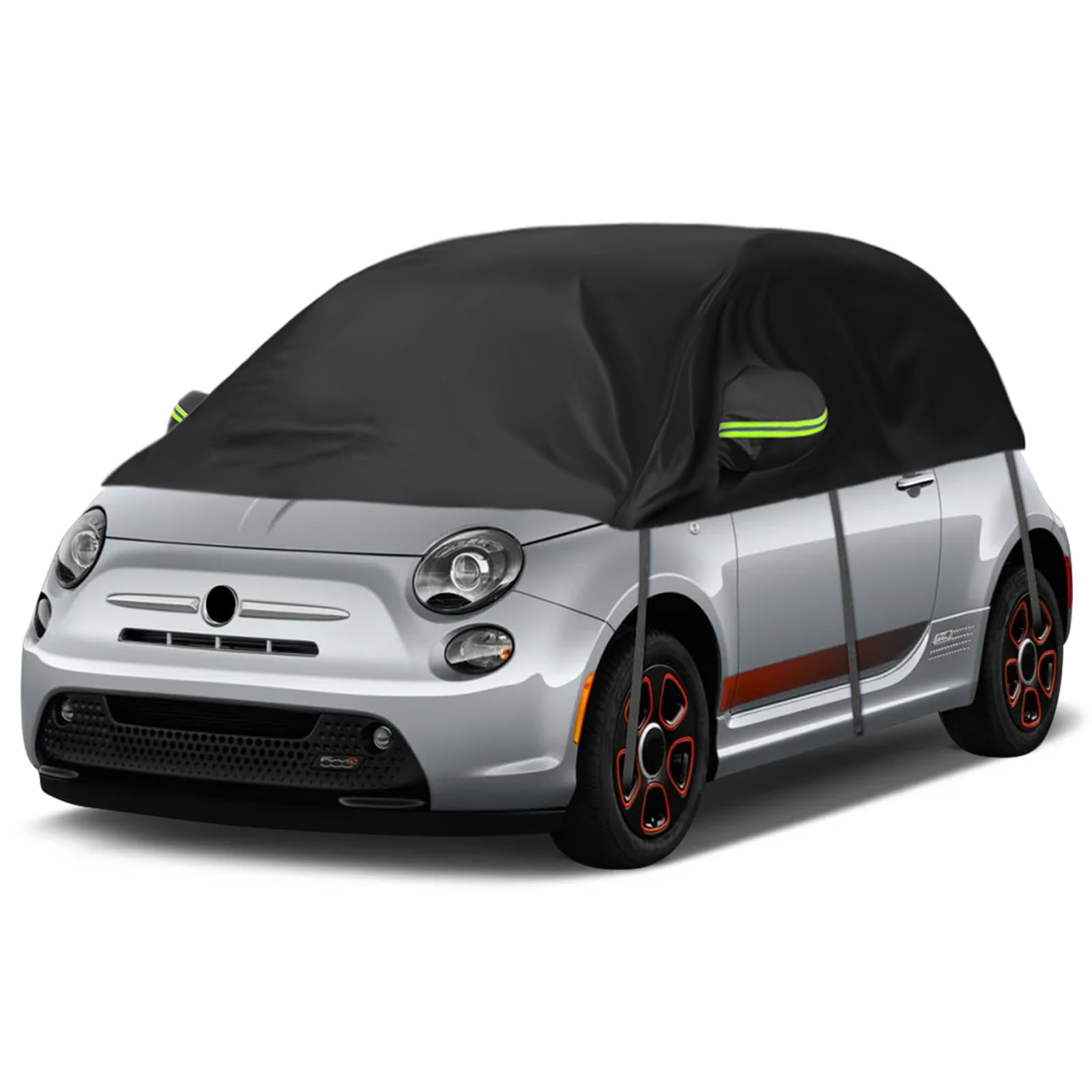 Autoabdeckung Ersatz für VW Up Toyota Aygo Kia Picanto Citroen C1, Universelle Sonnenfest Hälfte Halbgarage UV Beständige Halbe Auto Abdeckplane Staubdicht Schneefest Outdoor Indoor