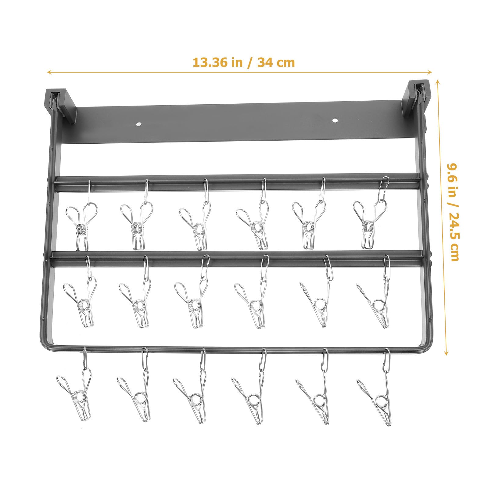 TOYANDONA Socken Trockenbügel mit 26 Klammern aus Aluminium, Faltbar