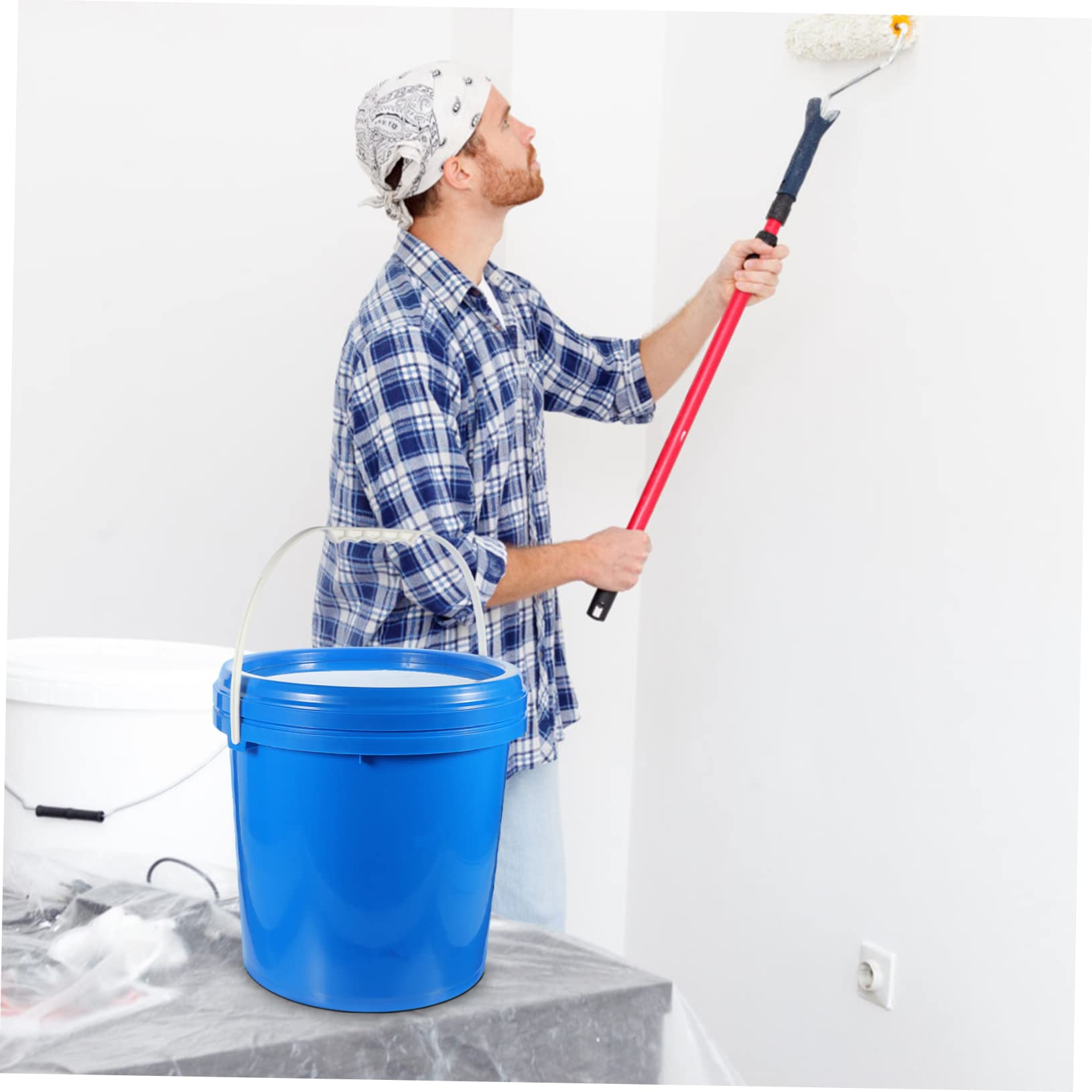 WOONEKY Cubo de Pintura Vacío para Pintar Cubo con Tapa de Pintura para Arte para Uso Interiores