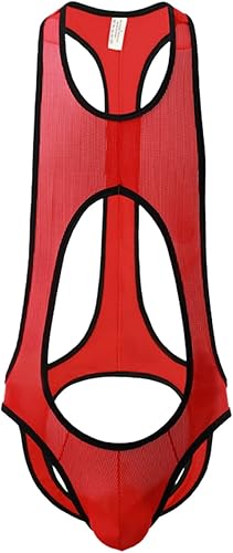 niceone Ropa interior de leotardo travieso con tirantes para hombre, sin espalda, overol de lucha libre, overol gay