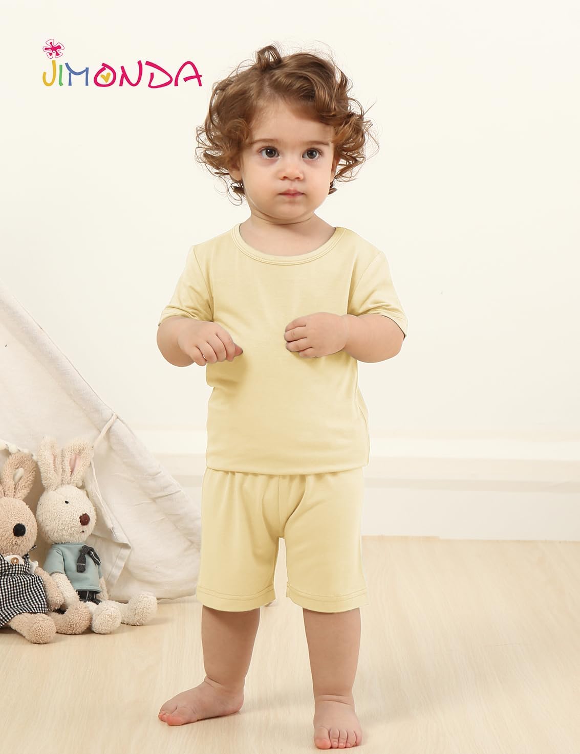 Jimonda Baby Boys Girls Pajama Sets Kid Soft Sleepwear Rayon From Bamboo Sleepwear Short Sleeve 4-Piece Cool Jammies 18M-12Y - Image 6