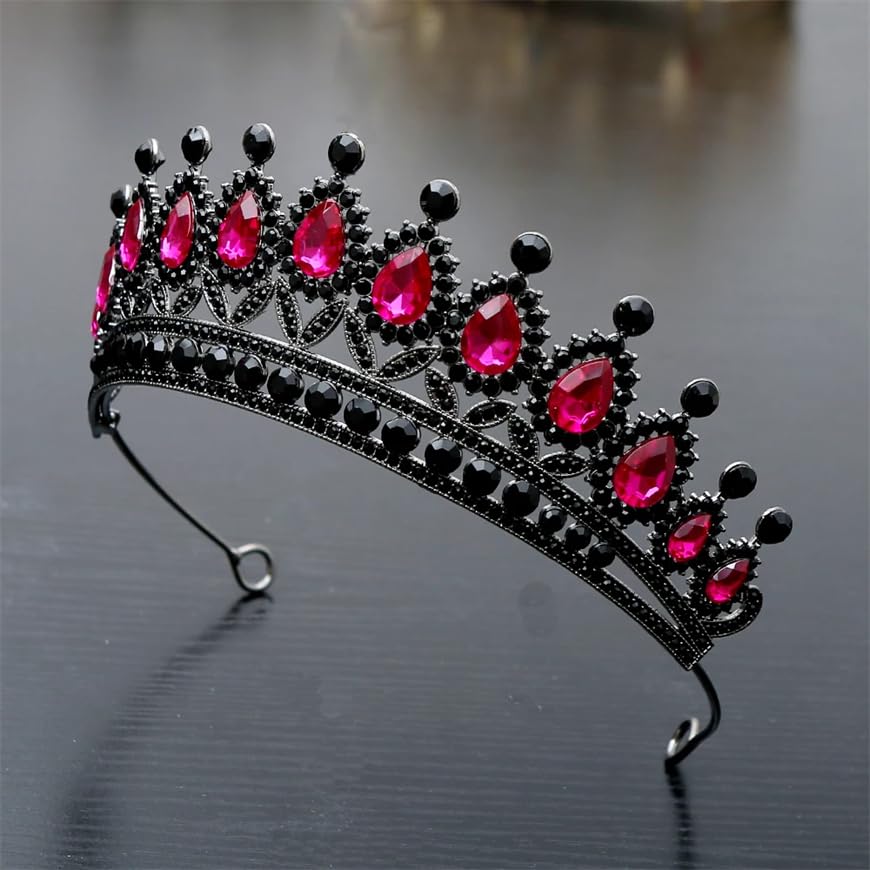 Dninmim Tiara da donna vintage con strass, tiara per balli studenteschi, accessori per capelli da sposa