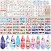 48 Sheets Christmas Nail Art Stickers, KISSBUTY Christmas Designs Nail Water Transfer Stickers Wraps Adhesive Nail Art Tattoos DIY Nail Decals