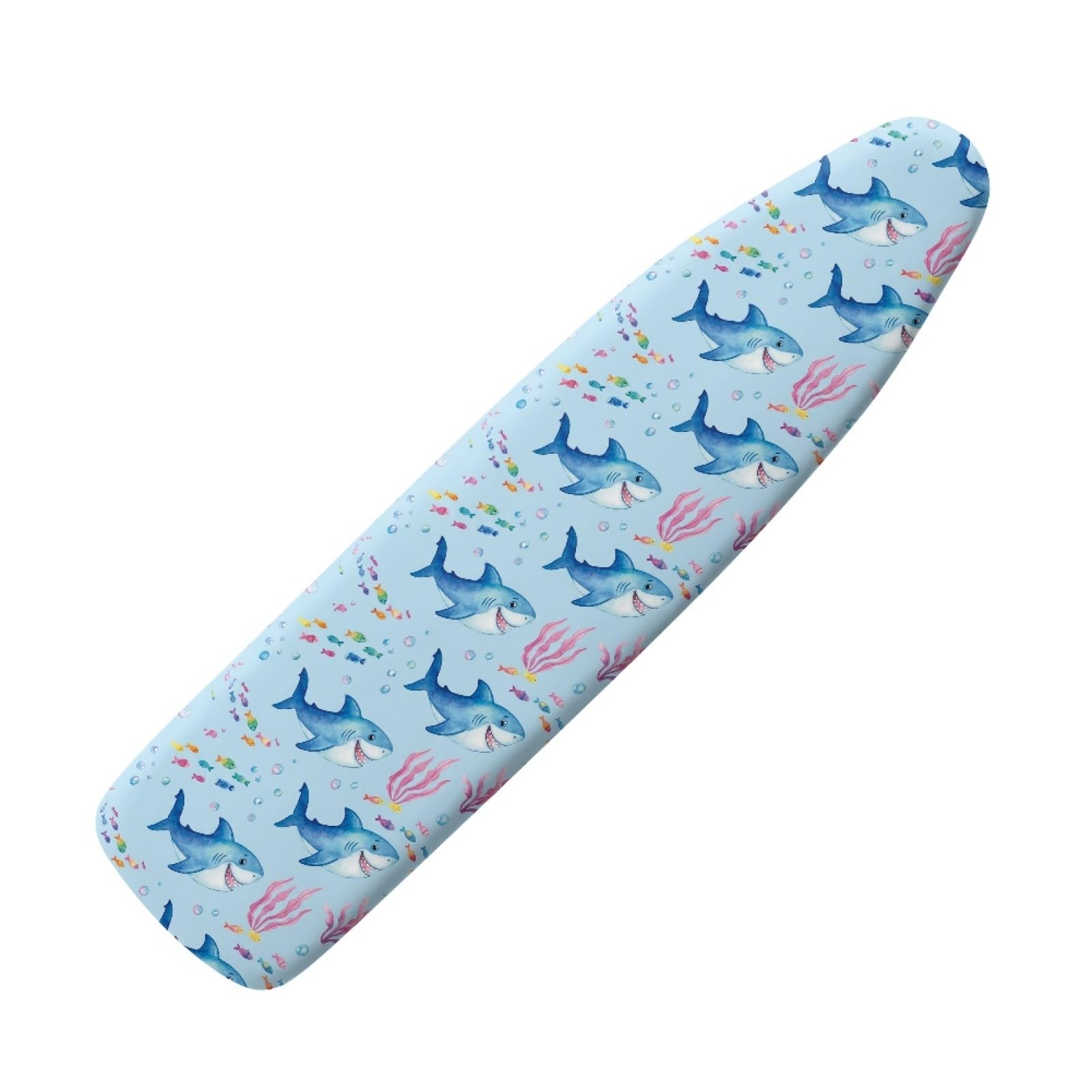 Elasticated Ironing Board Covers 125 X 45 Blue Shark Universal iron board covers and Padding,Adjustable Fastener,Durable,Washable,Easy to Install,Slip-resistant and heat-resistan