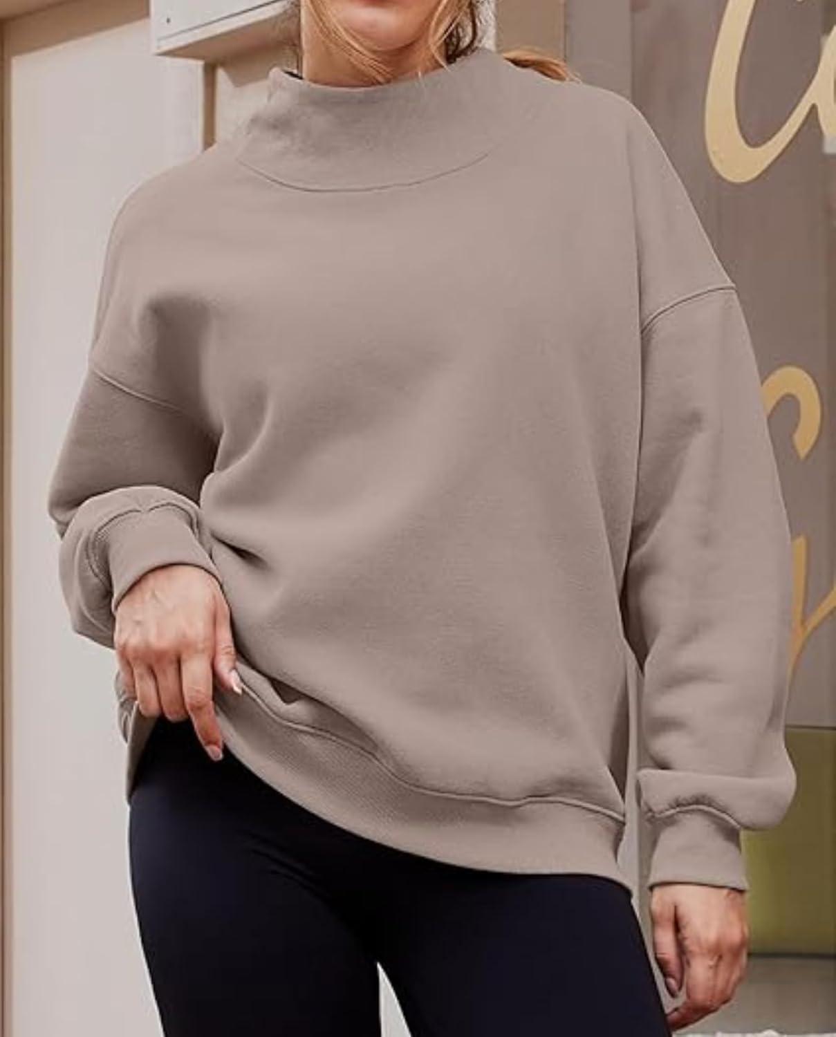 Womens Oversized Sweatshirts Turtleneck Pullover Long Sleeve Hoodies Tops Fall Fashion Outfits Clothes
