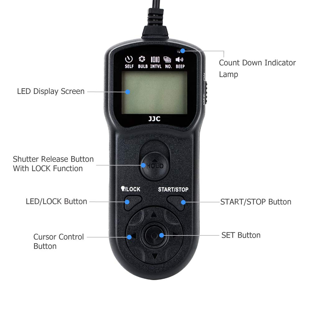 Telecomando con timer di rilascio dell'otturatore adatto per Fujifilm Fuji X-M5 X100V X-H1 X-T4 X-T3 X-T2 X-T30 X-T20 X-Pro2 X-E5 X-E3 X-T100 X-A5 GFX100