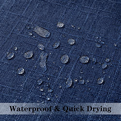 Kevin Textile Pack Of 2 Decorative Outdoor Waterproof Throw Pillow Covers Checkered Lumbar Pillowcases Classic Cushion Cases For Patio Couch Bench 12 X 20 Inch Blue #TOP1