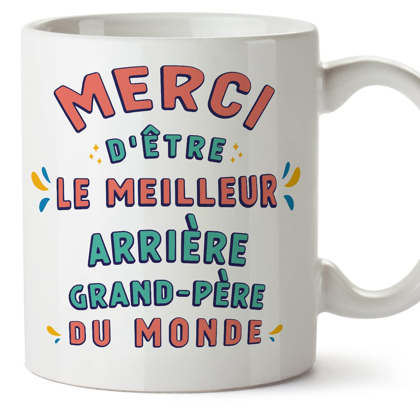 MUGFFINS Great Grandfather/Great Grandpa Mug - in French - Merci d'être le Meilleur - Funny Gift - Ceramic 11oz Mug