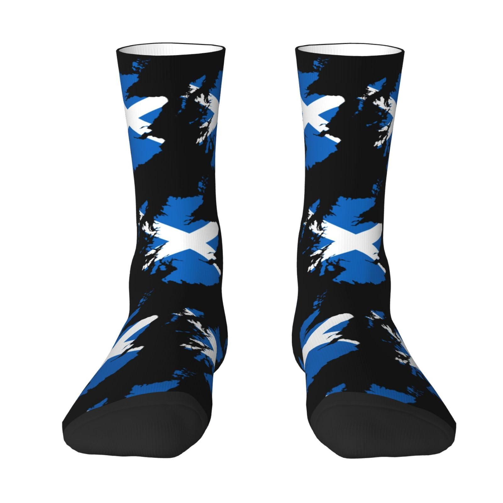 SIYTUAU Scotland Terrain Map Socks For Women Men Cushion Athletic Crew Socks Casual Wicking Socks