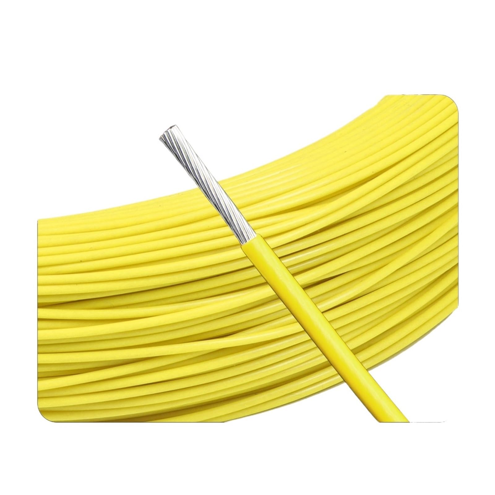 Cable electrónico Chapado en Plata con Aislamiento FEP de 2m, Cable de Cobre de señal HiFi de Alta pureza OFC 0,06 0,08 0,12 0,2 ​​0,35 0,5 1 2 4 6 10mm(Yellow,7AWG 5.6mm Sq10.0)