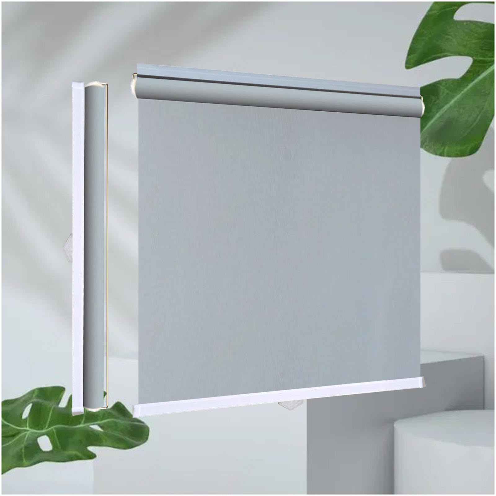 Sunshade Roller Blinds, 99% Sunscreen Blackout Roller Shades for Windows, Thermal Blinds No Drilling, Temporary Blackout Curtains 32–150cm Width,grey-110x200cm/43 * 79in