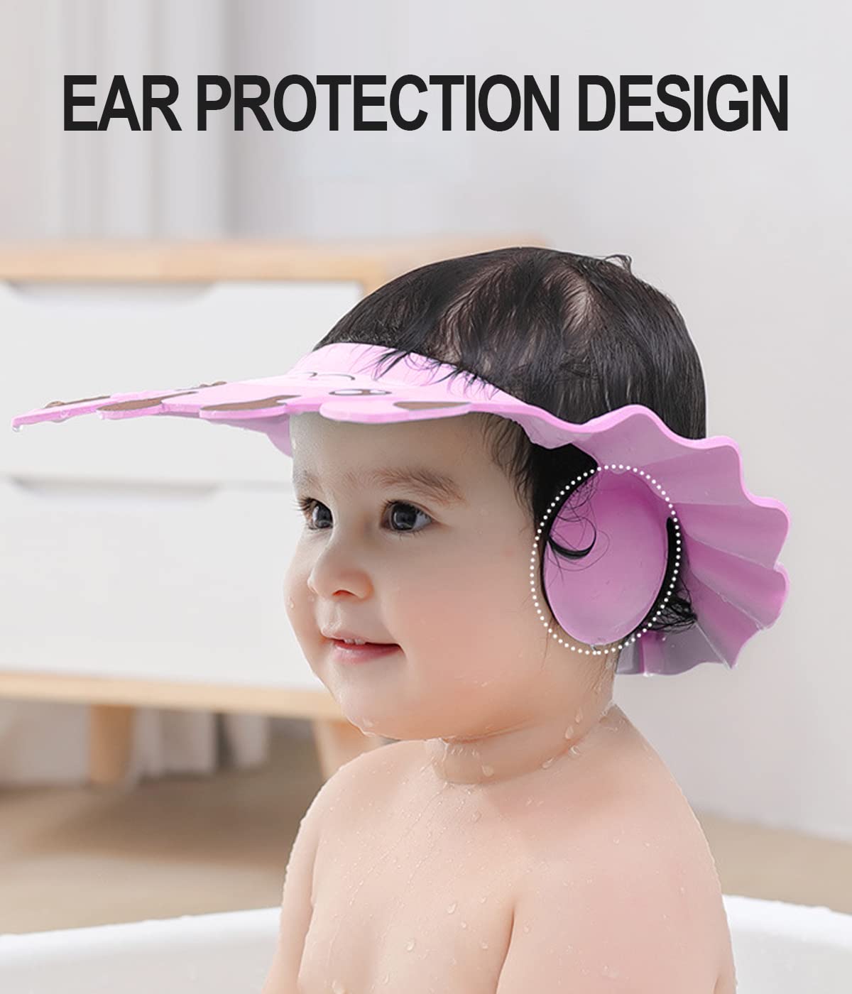 2 Stück Baby Duschhaube - Verstellbare Kinder Duschhaube Mit Süßen Tier-Motiven