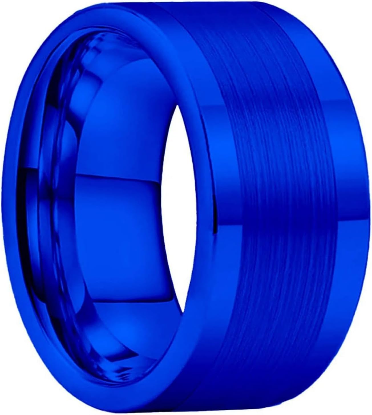 12MM Multiple Colors Wedding Band Tungsten Carbide Ring for Men Women Center Brushed Comfort Fit