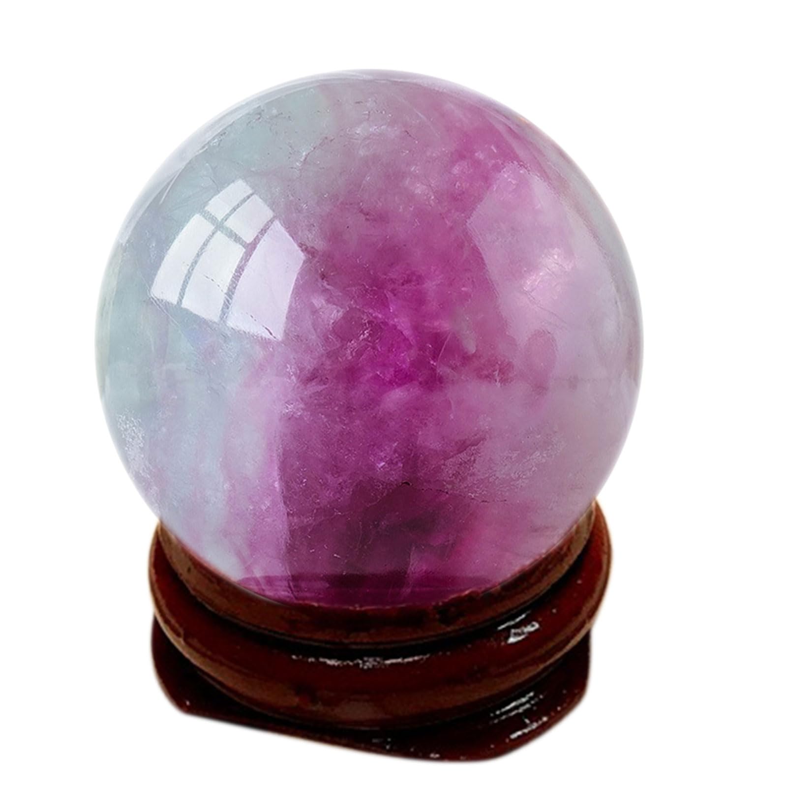 vfdaSWQQ crystal ball, Purple Fluorite Crystal Ball with Stand Sculpture Meditation Witchcraft Feng Shui Home Decor
