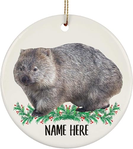 Divertido Wombat - Adornos para árbol de Navidad 2023, círculo de cerámica