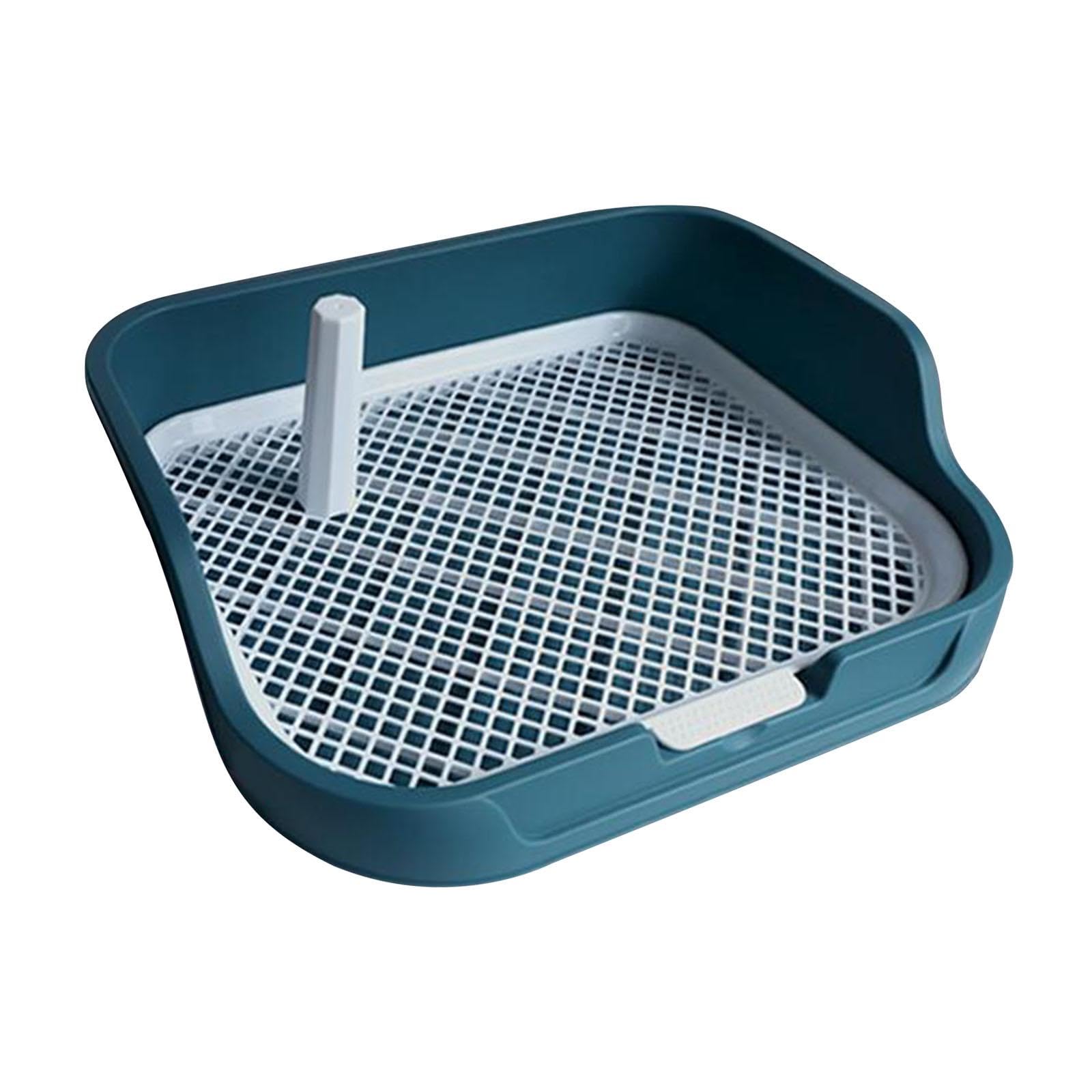 Hundetoilette Katzentoilette Welpentrainingsunterlage Gitter Abnehmbarer Pfosten Spritzschutz rutschfest für Badezimmer Hundespielplatz Wohnung, Blau