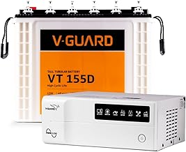 V-Guard Inverter & Battery Combo (1150 Pure Sine Wave 1000VA/12V Inverter, VT 155D 150Ah Tall Tubular Battery) for Home, Office & Shops