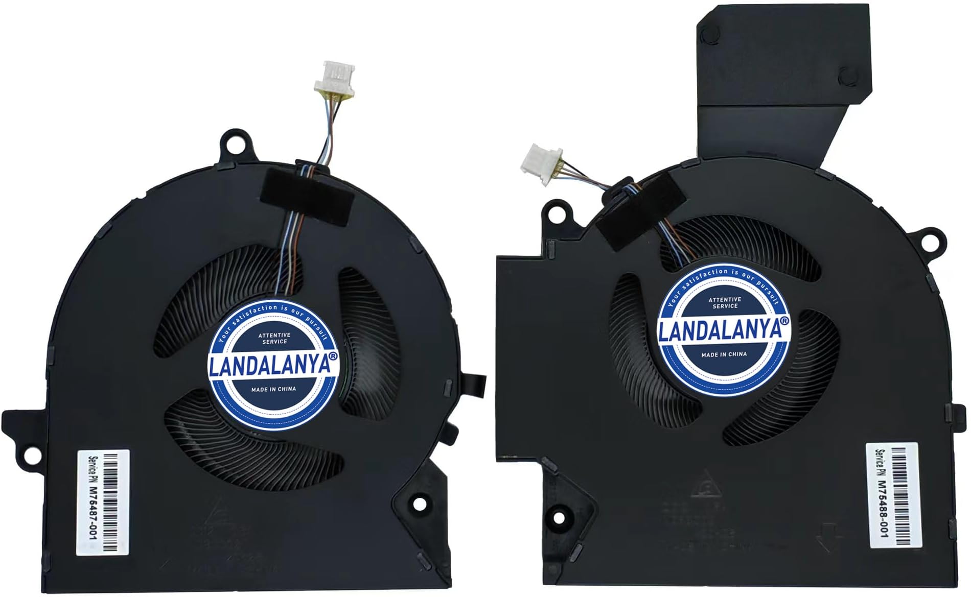 Replacement (DC12V) New CPU and GPU Cooling Fan for HP OMEN 16-B 16-C TPN-Q265 TPN-Q267 Series M75487-001 ND8CC02-20K25 M75488-001 ND8CC02-20K26 0.5A Fan