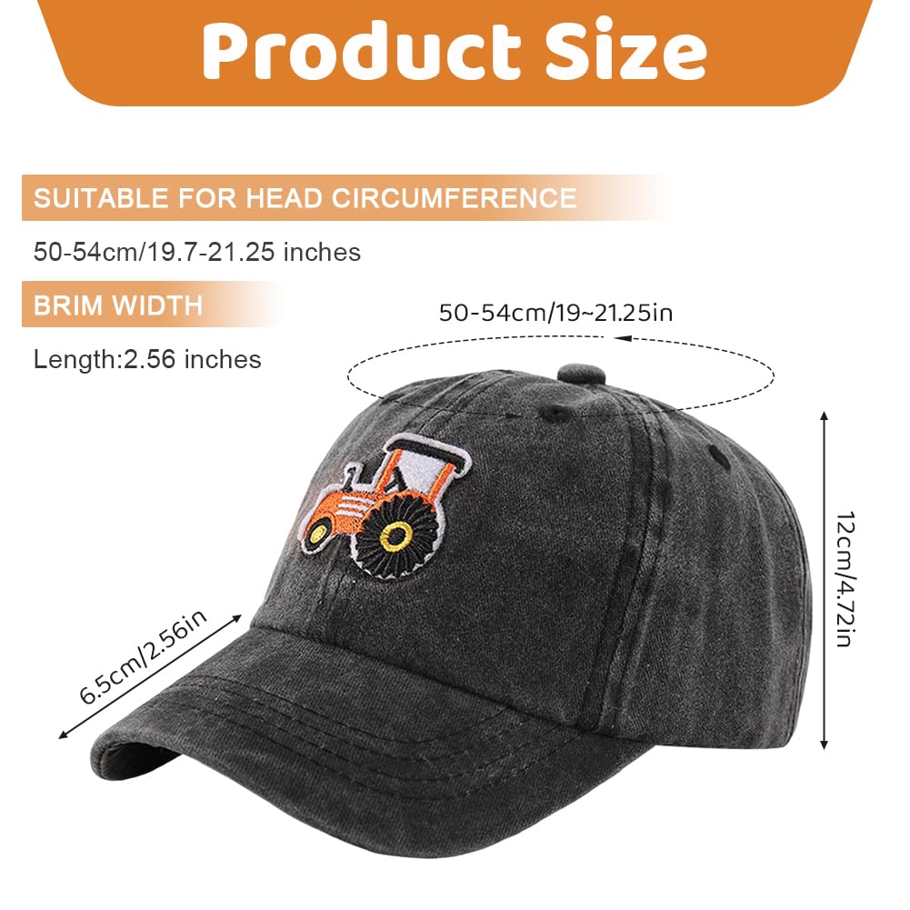 Gorra de BéIsbol Tractor ExcavatorTractor Gorras Beisbol Ajustable Sombrero con Visera de Verano, Deportivo Cap Casual de Algodón para Infantil