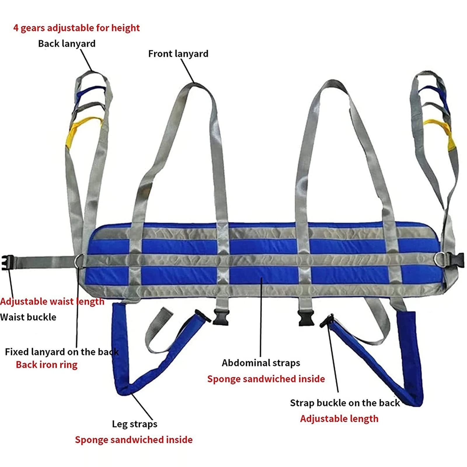 Élingue de Levage pour Patient, élingue de Jambe divisée, Harnais de Marche assisté par Le Patient, Ceinture de Marche médicale, Sangle d'aide à la Marche Debout pour Les entraîneurs de Jambe