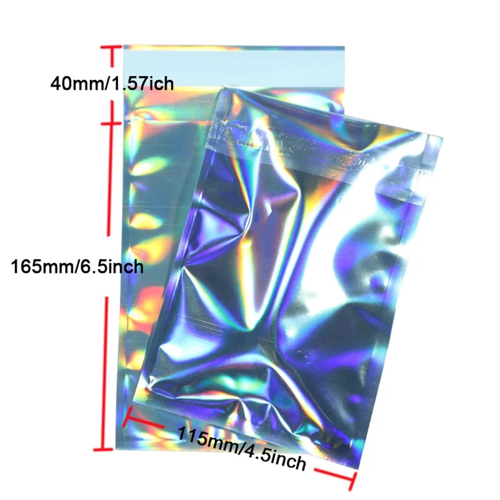 300PCS Laser Selbstdichtende Kunststoff Umschläge Mailing Lagerung Taschen Holographische Schmuck Poly Klebstoff Kurier Verpackung für Lipgloss und Schmuck