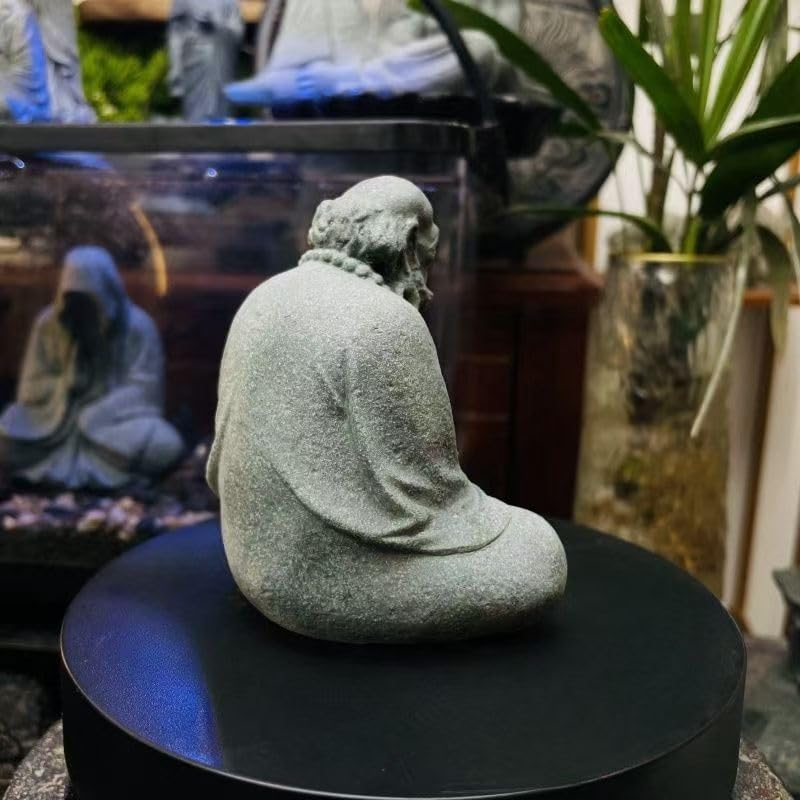 Miniatura 4 de livelyfish Decoraciones de Buda para acuario zen, estatua de Buda para decoración del hogar, estatua de Buda de piedra de meditación para escultura