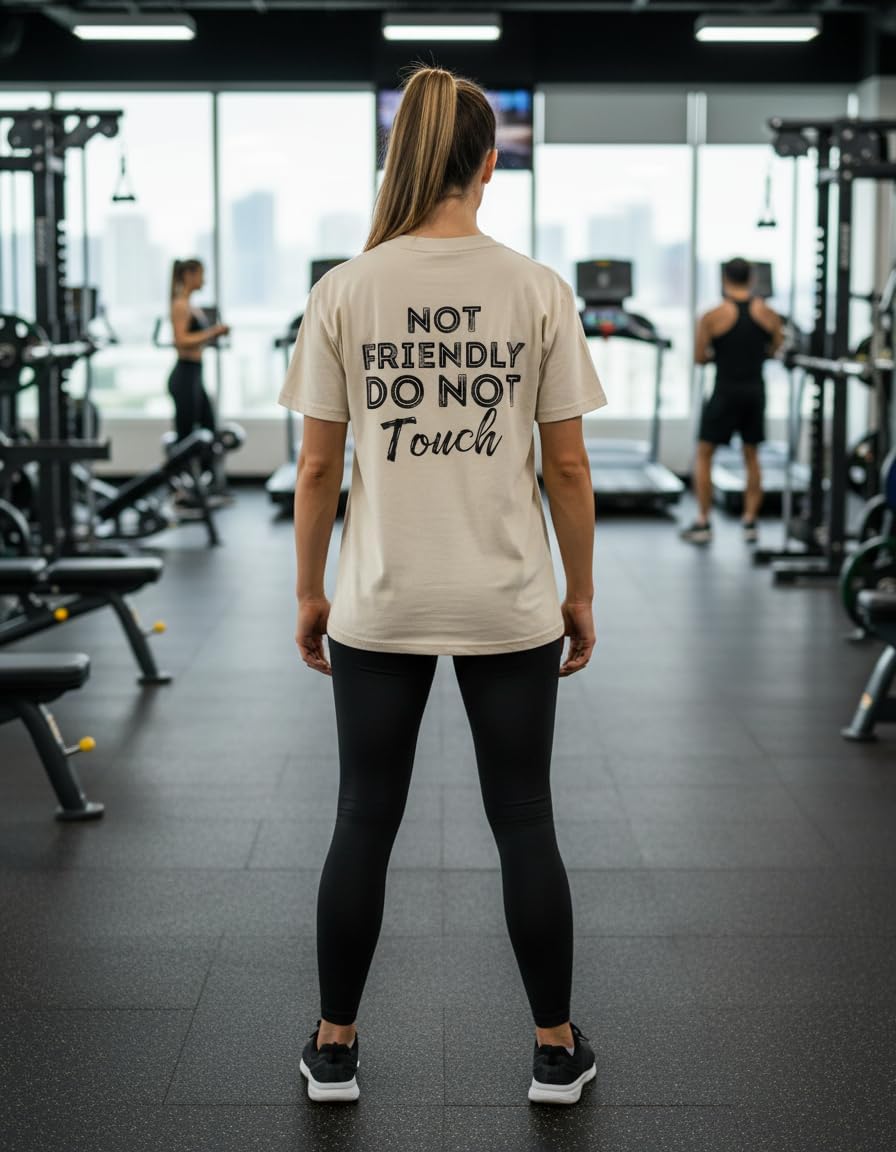 IRON PANDA Funny Gym Shirts for Wome-Short Sleeve Workout Tshirts-Running Athletic Tees & Dry Fit -Not Friendly,do not Touch - Image 8