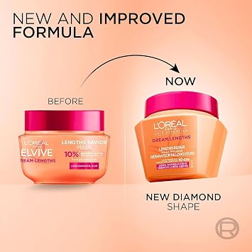 L'Oreal Paris Elvive Dream Lengths Hair Mask, Nourishing & Strengthening Treatment, Enriched with Castor Oil, For Long, Damaged Hair 300ml