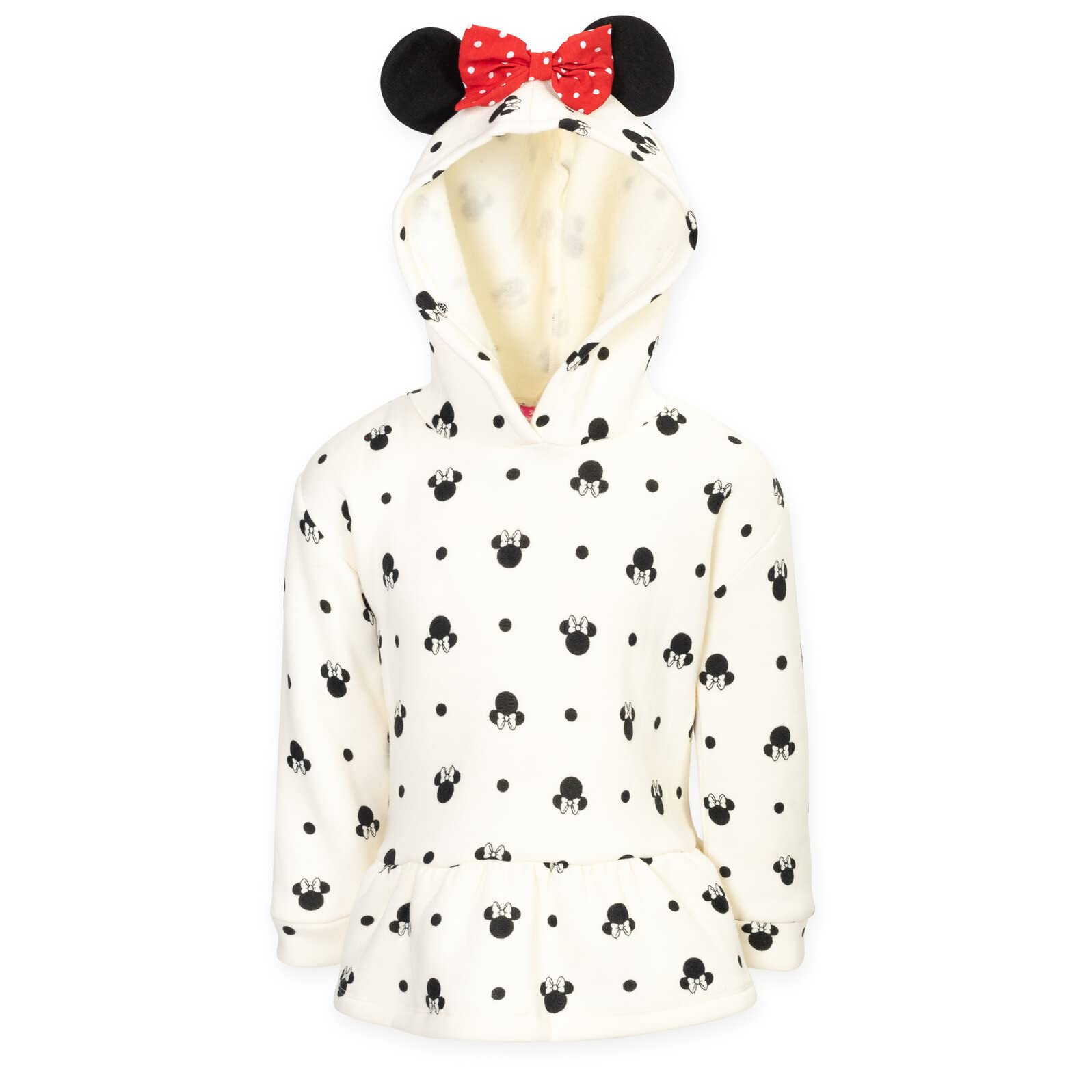 Disney Minnie Mouse bluza polarowa bluza z kapturem graficzna koszulka i legginsy 3-częściowy zestaw dla małych dzieci i dużych dzieci