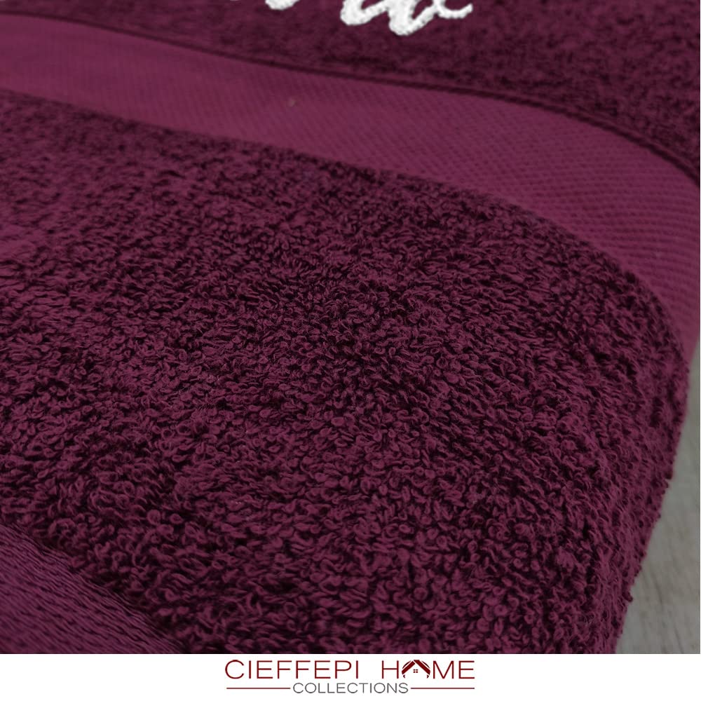Peignoir Personnalisable Cieffepi - Coton Éponge 400g/m² - Broderie Nom Ou Initiales - Fabriqué En Italie