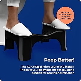 Squatty Potty The Original Bathroom Toilet Stool, Curve Lightweight with Sleek and Modern Design, Black, 7