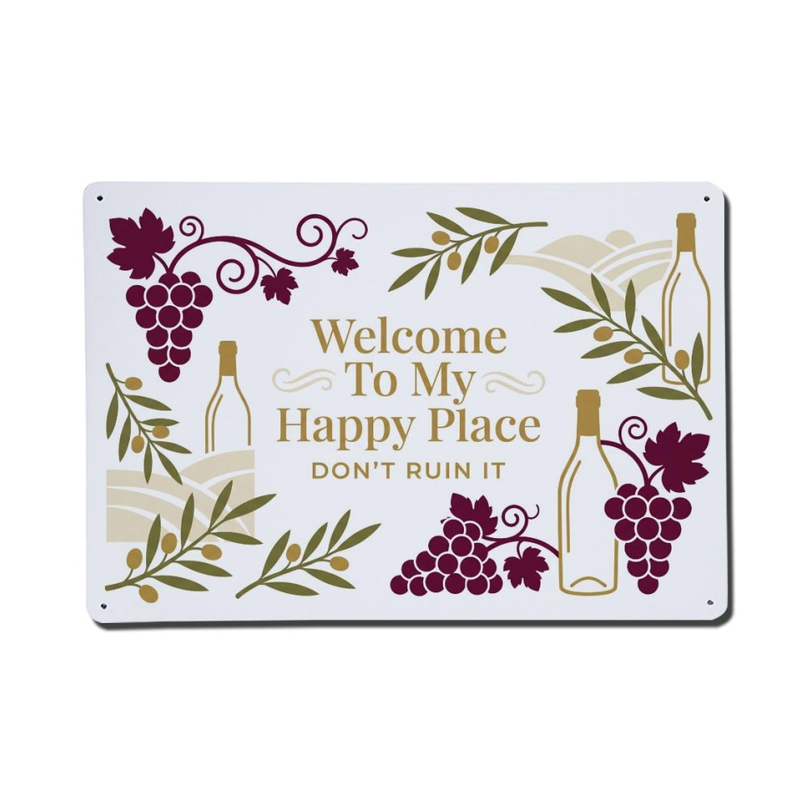 Vineyard Tuscan Cellar Humor Metal Tin Sign Plaque Wall Decor for Cafe, Club Bar, Office, Home Garden Metal Poster 8x12Inch