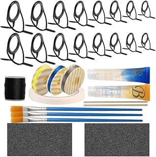 Dovesun Fishing Rod Repair Kit Fishing Rod Guides Rod Nylon Wrapping Thread Spinning Rod Guides/Baitcasting Rod Guides/ 8 Sizes 19PCS/2PCS