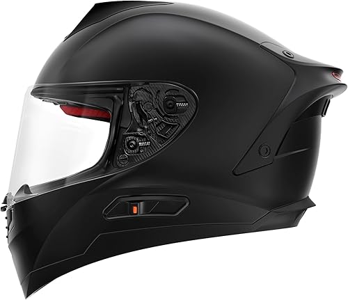 Miniatura 3 de Fodsports FS90 - Casco integral de motocicleta de cara completa con luz trasera LED, casco de moto de calle con visera doble integrado para hombres
