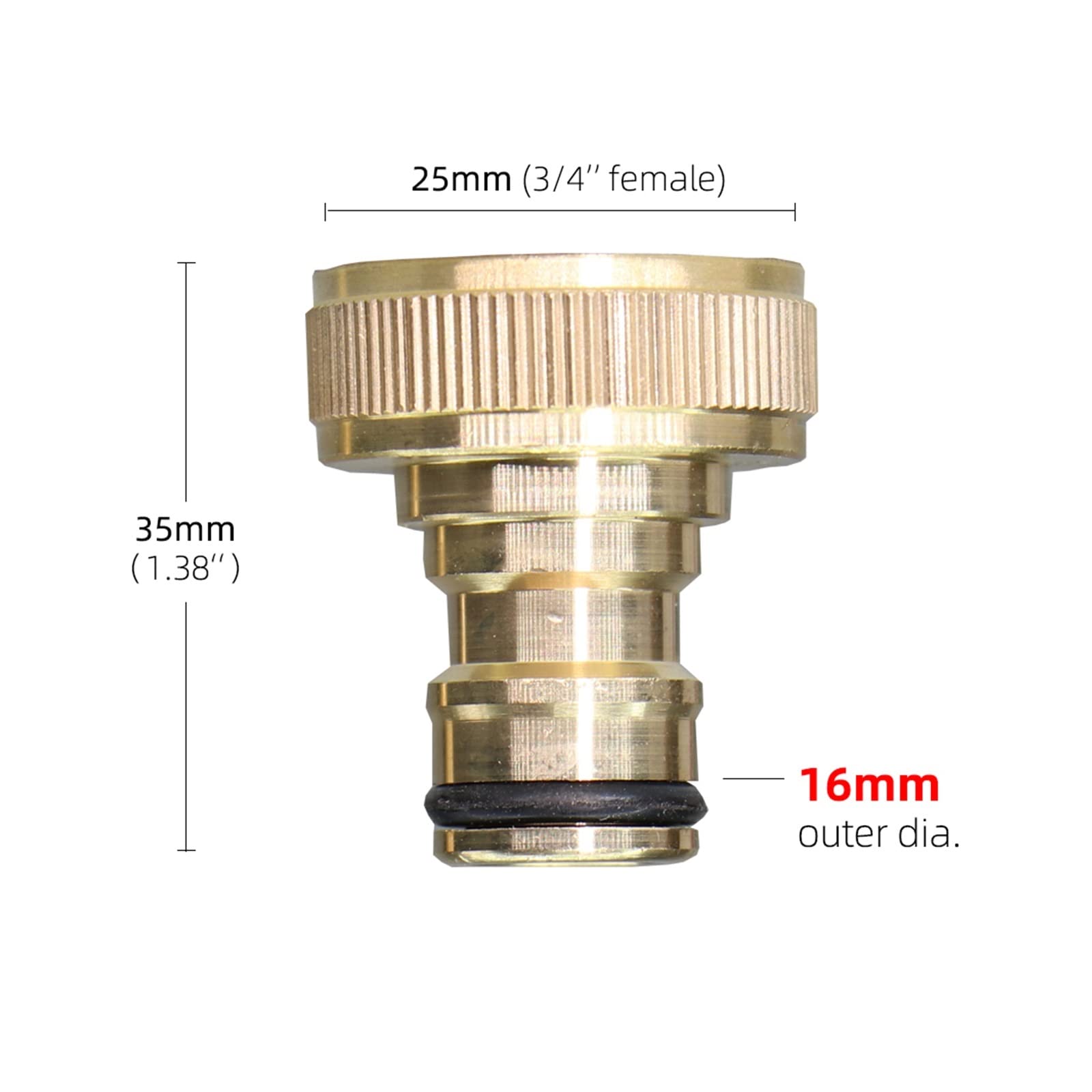 Resistir Extremos de Alta presión y Temperatura Conector rápido roscado de latón Macizo, Adaptador de Conector de Manguera de jardín, Accesorios de conexión de Grifo, Suministros de riego