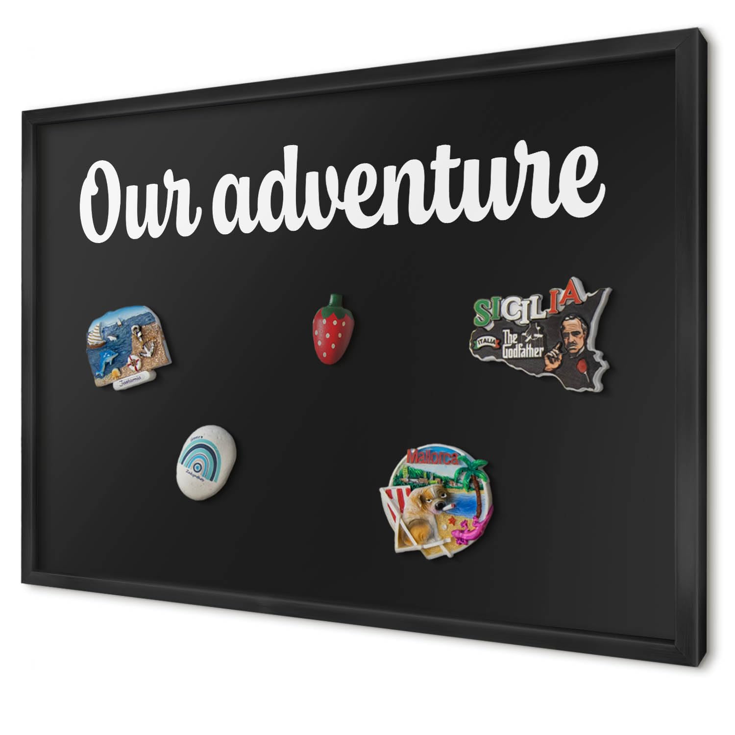 Explorer Magnetic Board 60x40 cm | Black Frame | Our Adventure โ image 1