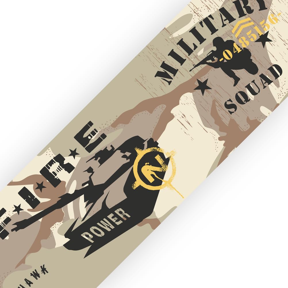 SuperDuperDecor - Military Squad Leader - Bedroom Wall Border - Eco 1.3m Self Adhesive Strips - KHAKI