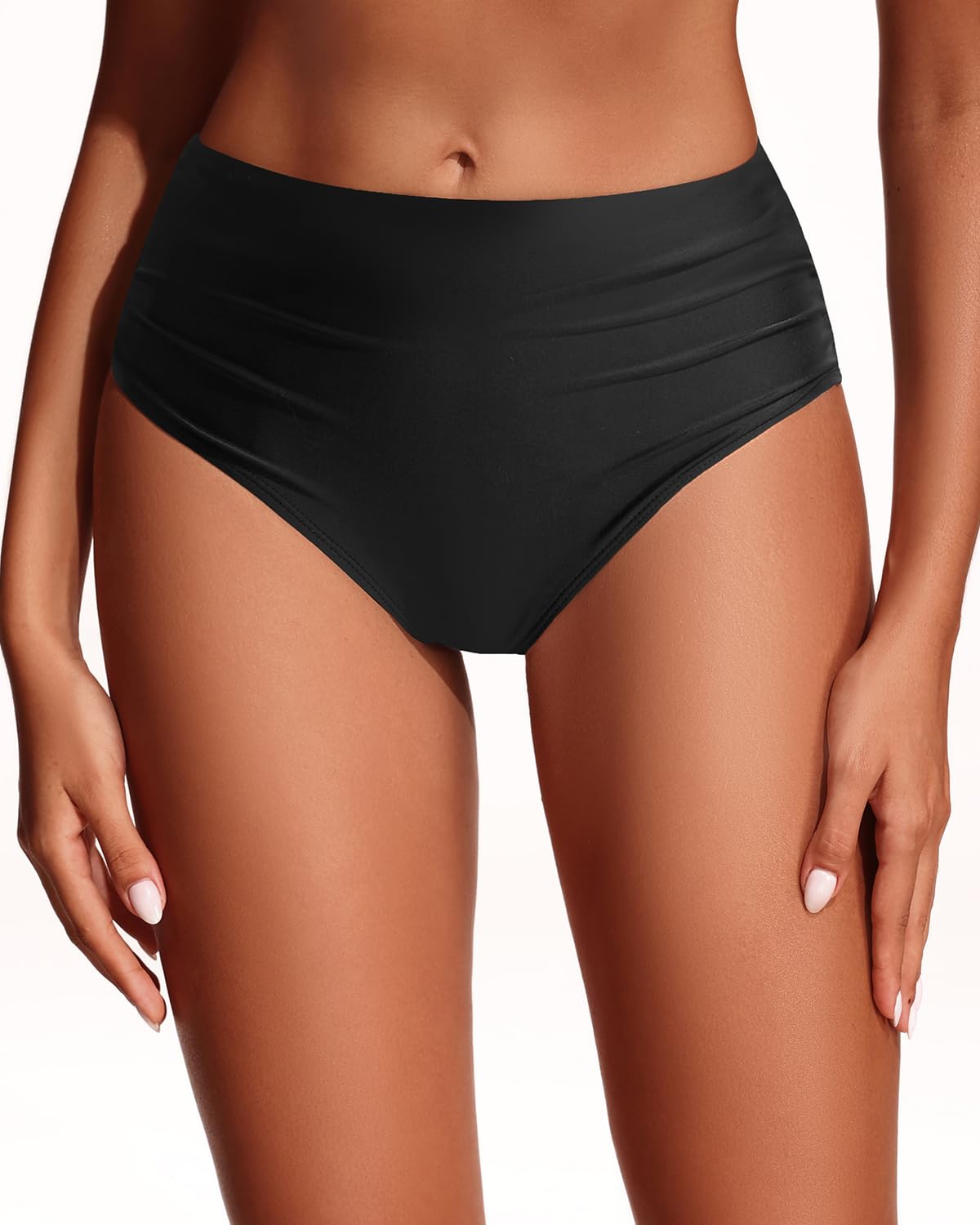 Daci Full Coverage Bikini Bottoms - Mid Rise Bathing Suit Bottoms for Women Tummy Control Swimsuit Bottom