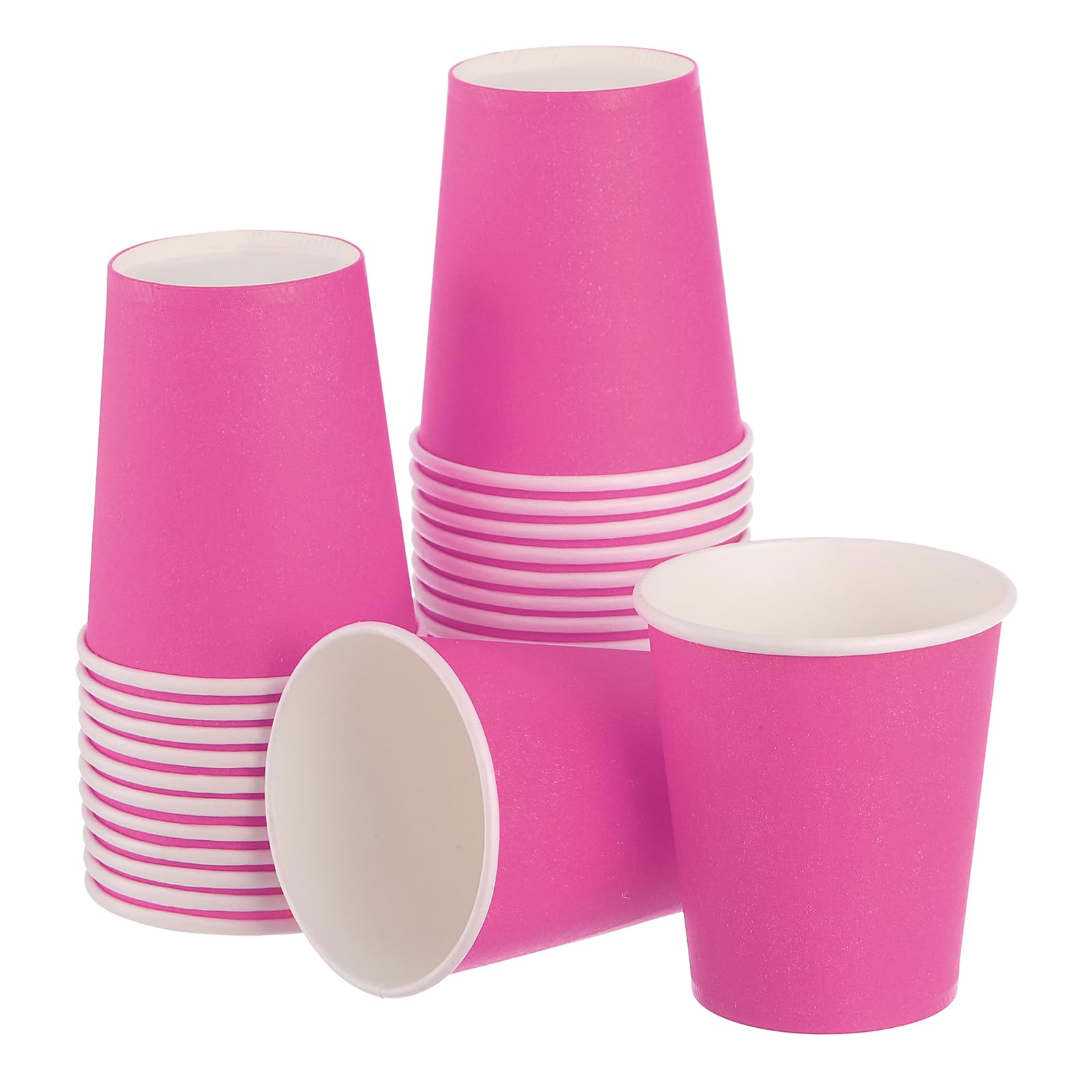 Gobelets en papier jetables rose uxcell 255 ml pour loisirs créatifs et fêtes | Lot de 30