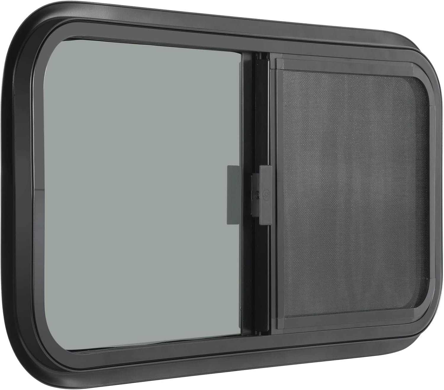 Horizontal RV Window, 30" W x 20" H Tinted Sliding RV Window with Net Screen and Trim Ring, Suitable for 15/16" or 1-3/8" and Slightly Thicker Up to 1/16" Walls, DOT Approved 30x20in 1