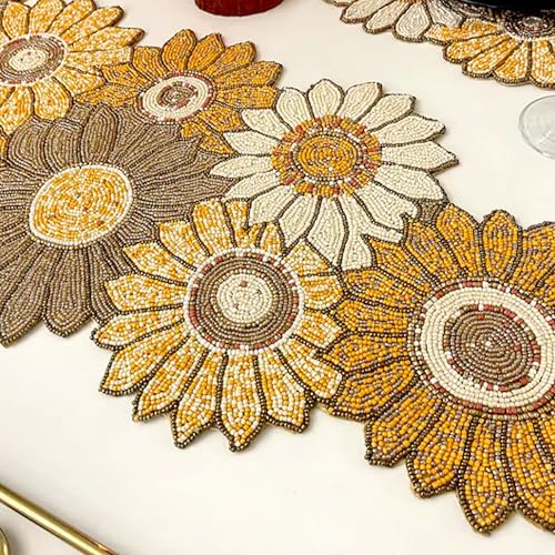 Made for You Beautiful Beaded Table Runner Craftsmanship, Decorative Runner for Center & Dining Table, Pack of 1 Measure 13 X 36 Inches