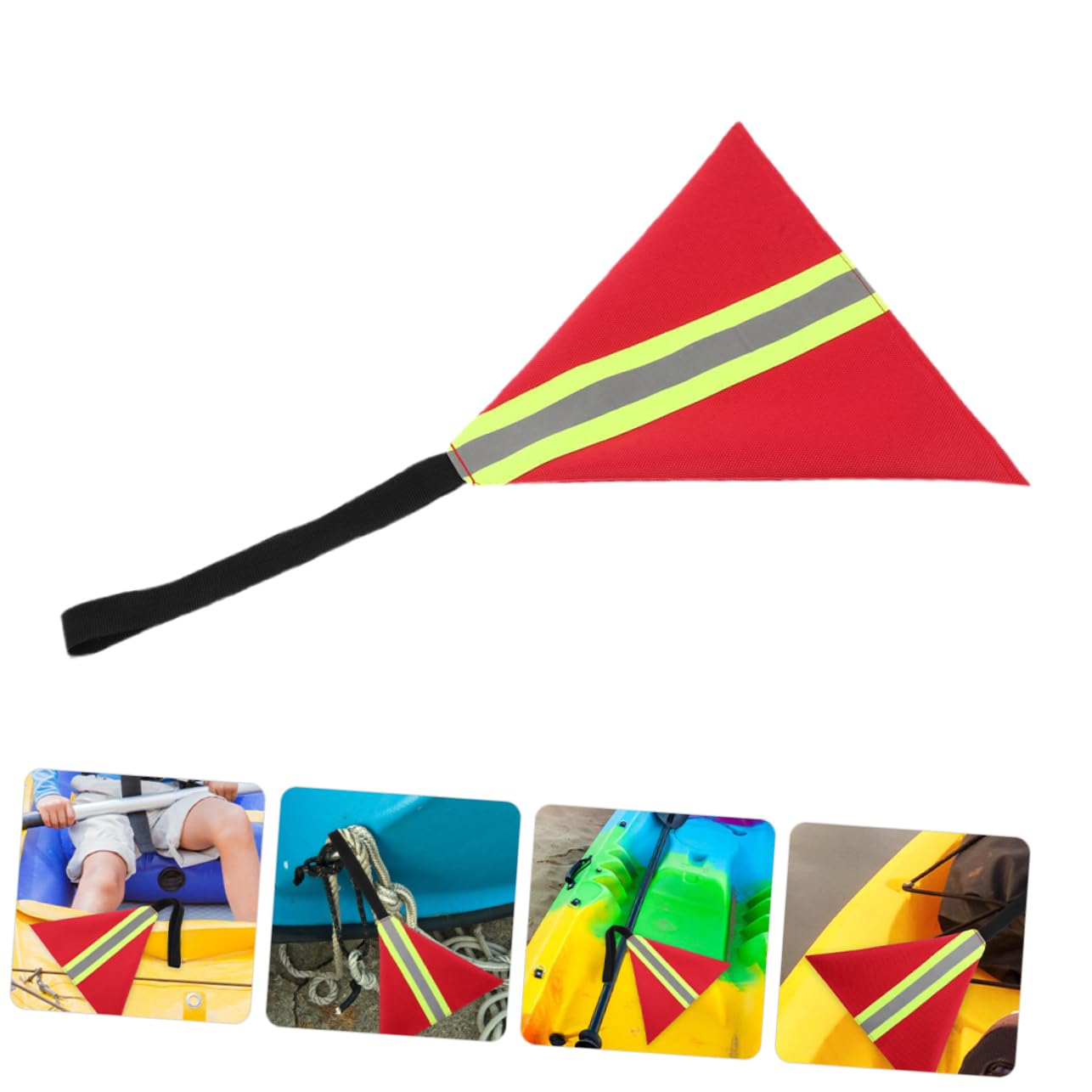 Mikikit Drapeau de Sécurité pour Kayak, Rouge, Bande Réfléchissante, Tissu Oxford, 3 Pièces, Léger et Portable pour Océans et Lacs | Toile Oxford, Bande Réfléchissante et Sangle, pour Sports Nautiques, Transport en Mer, Usage Léger
